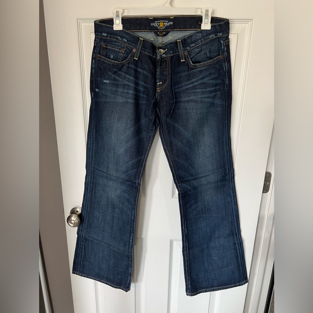 NWOT Lucky Brand Jeans Lil Maggie Dark Wash Low Rise Flare sz 8/29